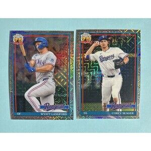 Corey Seager & Wyatt Langford Rangers 2026 Topps Silver Pack Mojo T91C-58 + 79